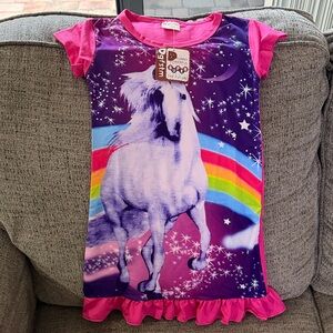 Pink and Purple Unicorn Kids Casual Dress
